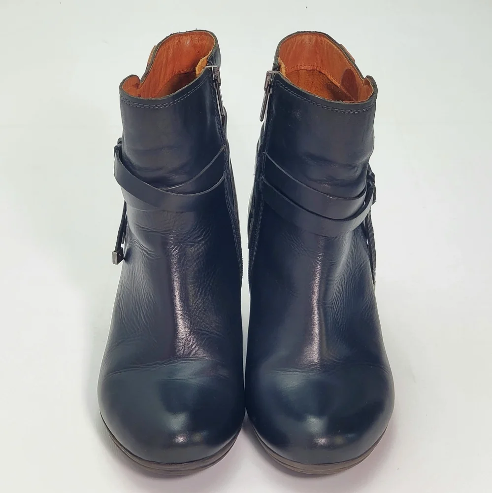 Pikolinos Womens Heeled Black Leather Western Slouch Zip Ankle Boots Sz US 8.5-9